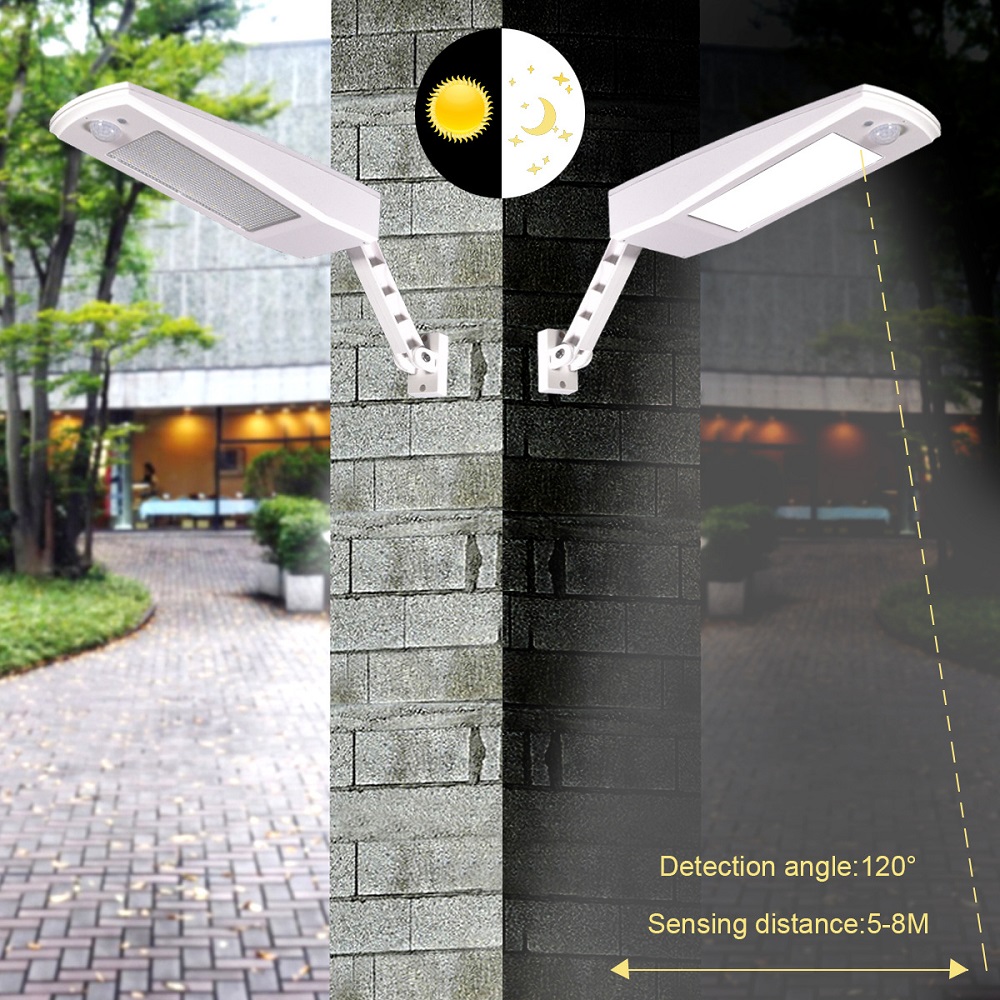 900lm Led Solar Light Outdoor Waterproof Lighting For Garden Wall 48 leds Four Modes Rotable Pole Solar Lamp Newest