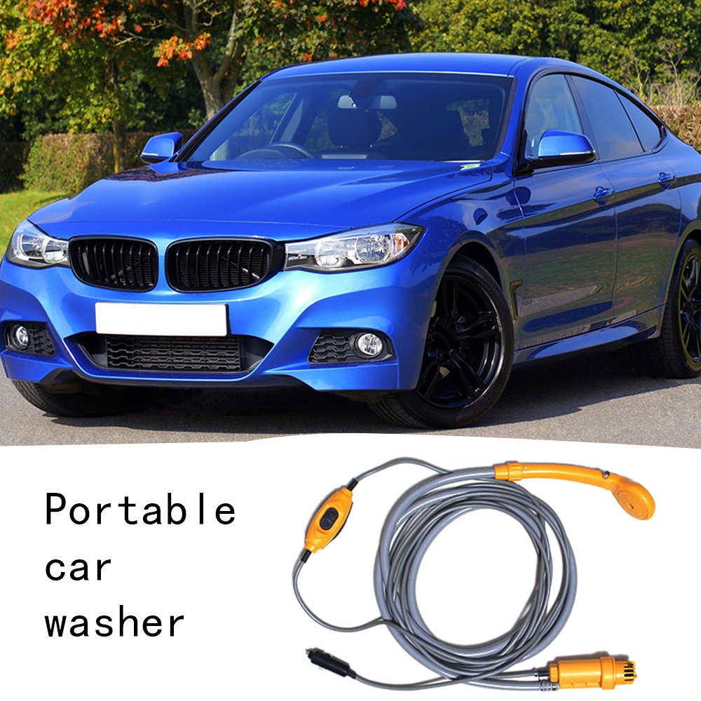 Car Washer 12V Portable Car Shower Washer Set Electric Pump Outdoor Camping Car Wash Travel Cleaning Tool