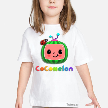 new arrival 2020 funny kids clothes Watermelon robot and ladybug print t-shirt for girls harajuku shirt camisetas t shirt tops