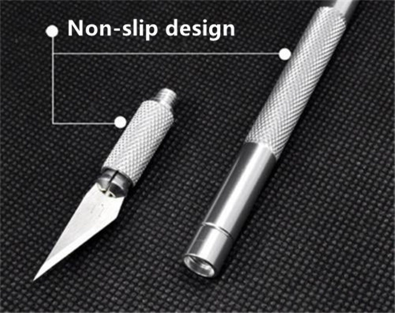 Non-Slip Metal Scalpel Knife Kit Cutter Engraving Craft knives + 6 pcs Blades Carving Tools DIY Repair Hand Tools