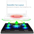 Jelly Comb Laptop Cooler 2 USB Ports and Five Cooling Fans Adjustable Speed Laptop Cooling Pad Notebook Stand for 12-17 Inch