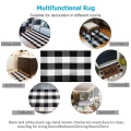 Cotton Buffalo Plaid Rugs,Buffalo Check Rug,23.6Inch x35.4Inch,Checkered Outdoor Rug,Outdoor Plaid Doormat For Kitchen/Bathroom/