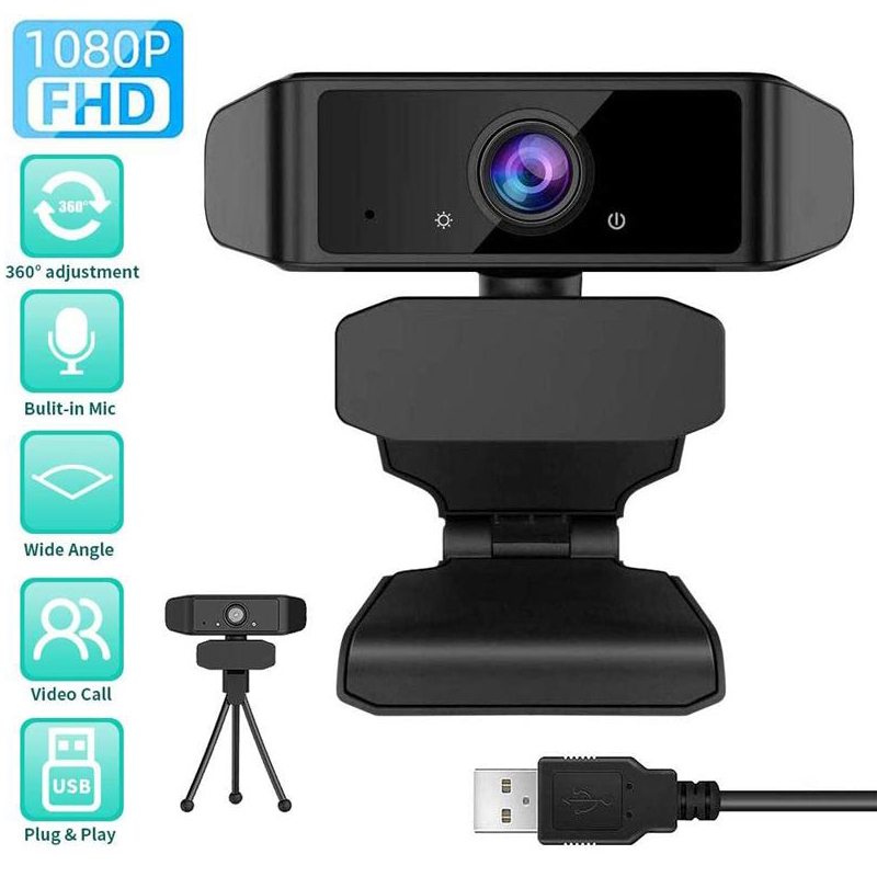 1080P High Speed Webcam With Microphone Rotatable Auto Focus Web Camera For Live Broadcast Video Conference Recording Work