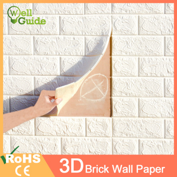 3D Wall Stickers Waterproof DIY 70*77cm Marble Brick Peel and Self-Adhesive Wall paper 3D Brick Stone Wall Papers for Kids Room