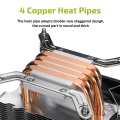 4 Copper Heatpipe CPU Cooler Cooling Fan 90mm 3Pin CPU Cooler Fan Cooling Heatsink Radiator for Intel LGA 2011 X79 X99 299