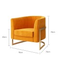 Nordic Style Sofa Customized Bedroom Chair Golden Lazy Sofa Iron Living Room Chair Luxury Clothing Nail Shop Bedroom Chairs