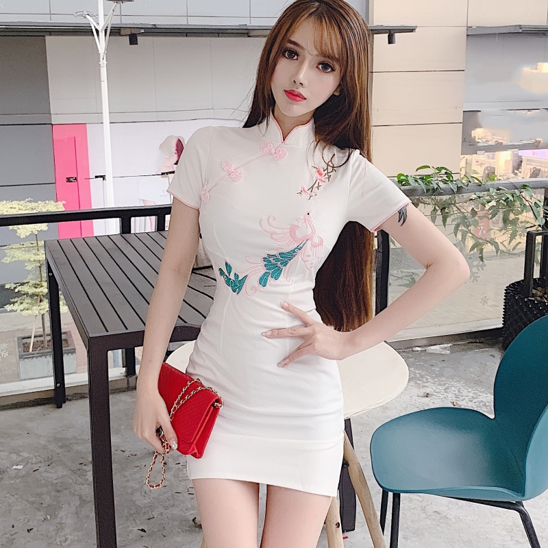 Women Retro Cheongsam Chinese Style Traditional Elegant Qipao Party Club Sexy Bodycon Vintage Korean Princess Wedding Silk Dress