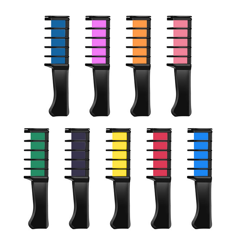 9 Color Disposable Temporary Hair Chalk Hair Dye Comb Hair Chalk Highlighter Crayons Hair Dyeing Tool Disposable Hair Cream TSLM