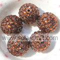 18*20MM Coffee Fashion Wholesale Solid Acrylic Resin Rhinestone Ball Beads