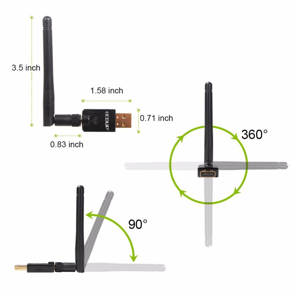 EDUP 5ghz Usb Wireless Wi-fi Adapter 802.11ac 600mbps Wifi Antenna 2dbi Wifi Receiver USB Ethernet Adapter Network Card 2.4/5ghz