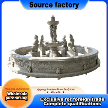 Villa Plaza Carved Stone Fountain