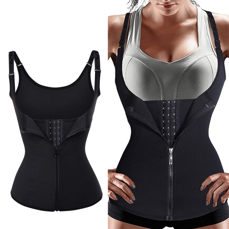 Women Waist Trainer Slimming Trimmer Belt Tummy Belly Girdle Body Shaper Cincher Corset Zipper Vest Plus Size S-3XL Shaperwear