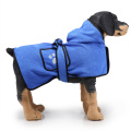 Bathrobe for Dogs Super Absorbent Dog Bathing Suit with 2 Pockets Fast Drying Microfiber Hooded Bath Towel with Belt Blue XS-XL