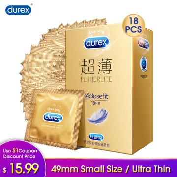 Durex Condoms for Men Small Size 49MM Ultra Thin Natural Latex Rubber Condoms Penis Sleeve Adult Sex Toys Products for Couple
