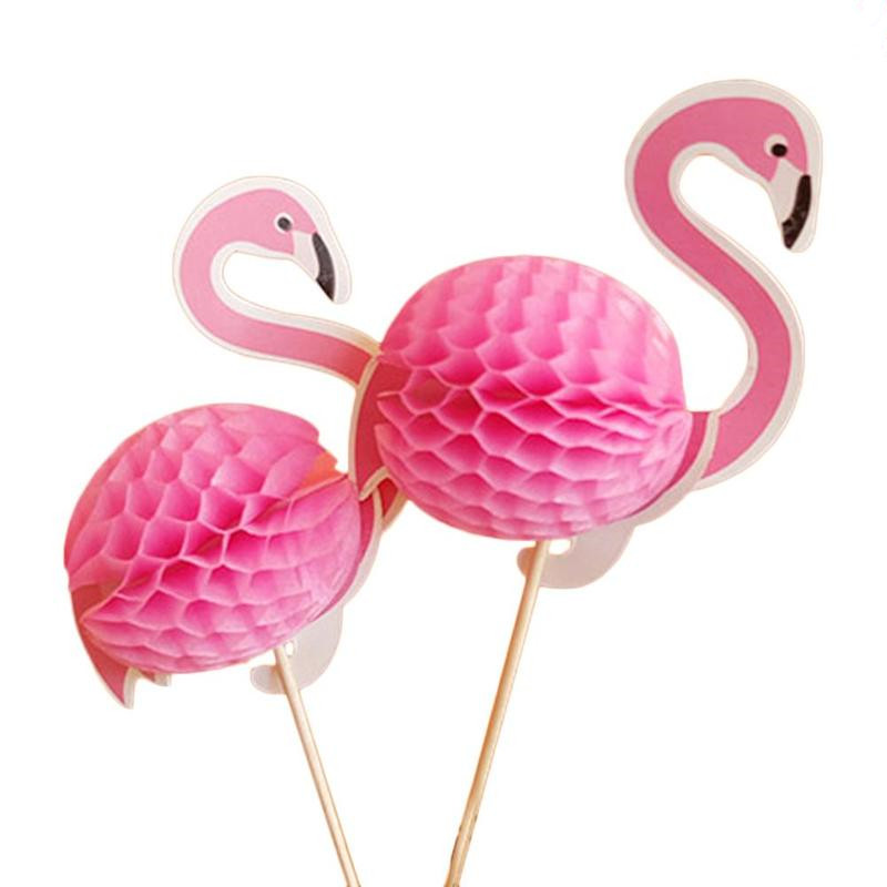 10Pcs 3D Pineapple Flamingo Fruit Toothpick Cake Wedding Decoration Flamingos Green Party Decorations Halloween Decoration. Q