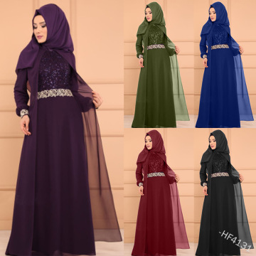 Ramadan Turkey Muslim Dress Women Abaya Isalmic Clothing Print Solid Color Big Swing A-line Plus Size Dresses Moroccan Kaftan