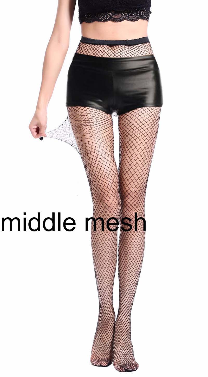 1PC Four Sides Sexy Women Lady Open Crotch Pantyhose Black Fishnet Fish Net Lingerie Mesh Hosiery Tights Black S07-2