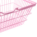Kids Mini Metal Supermarket Shopping Basket for Kitchen Fruit Vegetable Food Grocery Storage Pretend Play Tools Toy Gifts Pink S