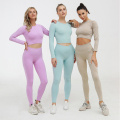 LANTECH Women Sports Suits Set Yoga Sets Gym Fitness Athletic Pants Sportswear Leggings Shirt Seamless Sports Activewear