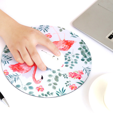 Cute Desk Mat Papeleria Kawaii Computer Mouse Pad Table Coaster Mat Office Desk Set Accessories Korean Supplies Flamingo Flower