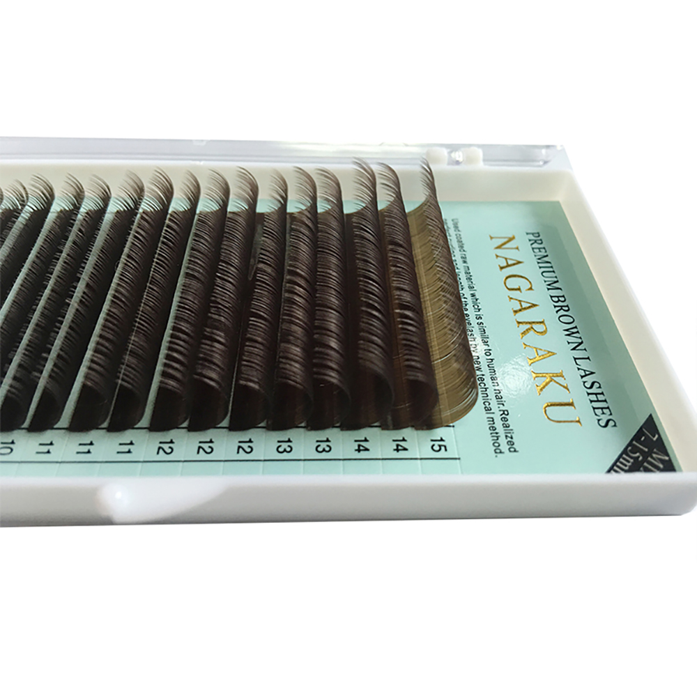 NAGARAKU Brown Eyelashes Maquiagem Makeup Mix 7~15mm 20 rows Brown Color Mink Lashes Faux Cils False Eyelashes Maquiagem Cilios