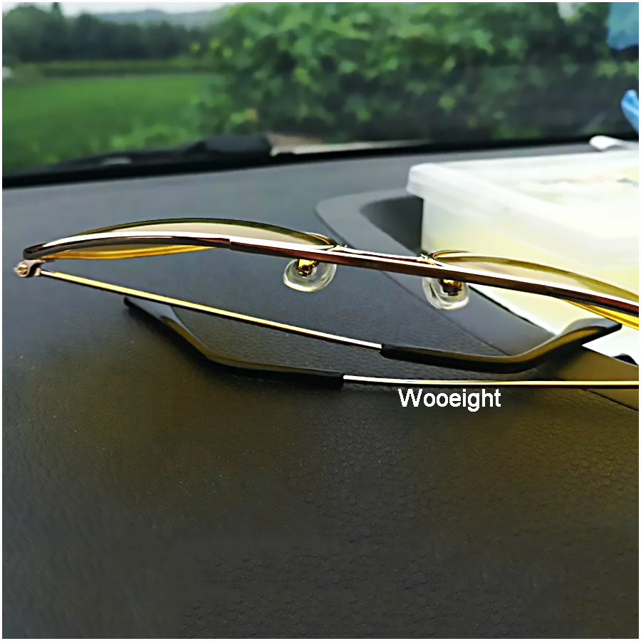 Wooeight Car Day Night Vision Goggles Sunglasses Yellow Anti-glaring Decoration Alloy Frame Universal Driver Glasses