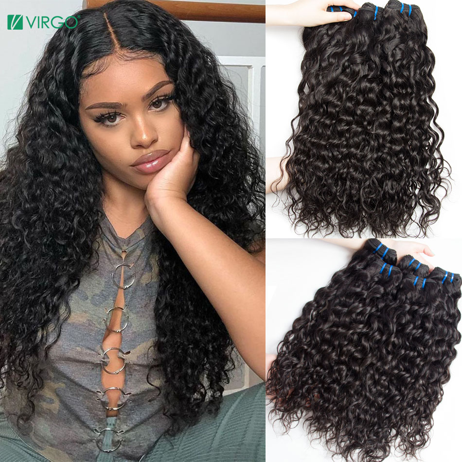 Volys Virgo Peruvian Water Wave Human Hair Extensions Non-Remy Hair Weave Bundles 1 / 3 / 4 PCS can be Dyed/Bleached