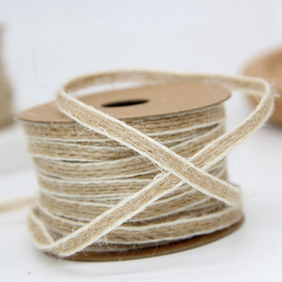 5M Natural Vintage Jute Cord String Gift Wrapping Ribbon Bows Crafts Jute Twine Rope Burlap Party Wedding Decoration Supplies