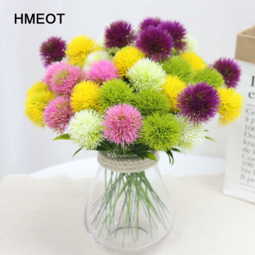 5pcs/Set Artificial Plants Simulation Flowers Dandelion Plastic Fake Flowers Yellow For Gardening Living Room Home Decoration