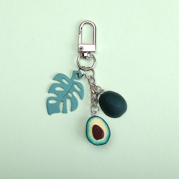 2020 New Simulation Fruit Avocado Heart-shaped Keychain key Ring Fashion Jewelry Gift For Women