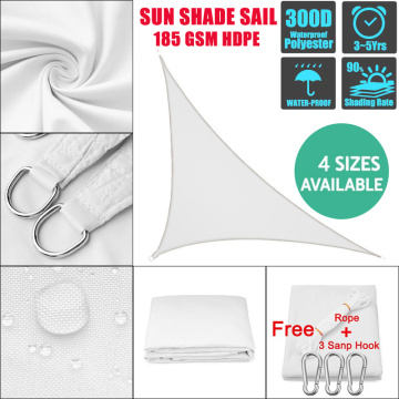 White 300D Waterproof Sun Shade Sail Right triangle UV Protection Sun Awnings for outdoor Sunshade canopy Yard Garden