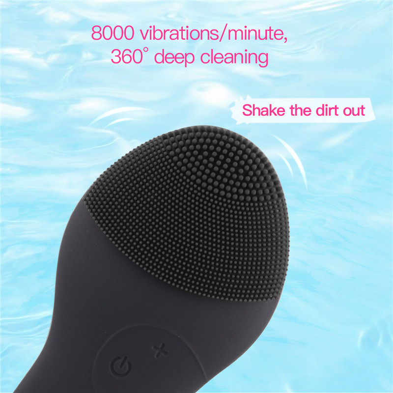 Electric Facial Cleansing Brush For Men USB Rechargeable Silicone Sonic Face Cleanser Masseger Waterproof Face Skin Care Tools