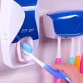 Automatic Smart Toothpaste Dispenser+5 Toothbrush Storage Organizer Holder Rack Set Wall Mount Stand Squeezer