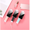 Mini Extendable Handheld Rotatable Wired Automatic Selfie Stick Folding Portable Plug-Play Phone Clip for IPhone Android