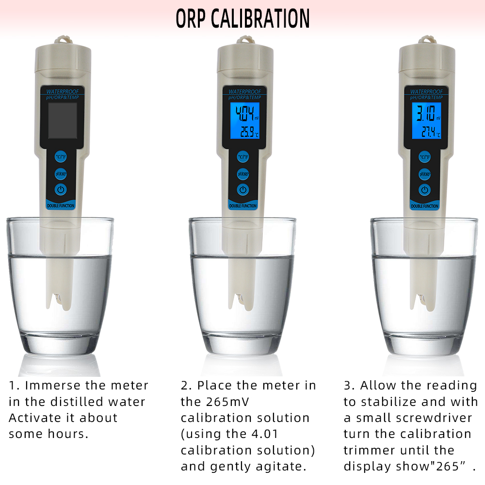 ORP Meter 3 in 1 pH ORP TEMP Tester pH Meter with Backlight Multi-parameter Digital Tri-Meter Water Quality Monitor 40% off