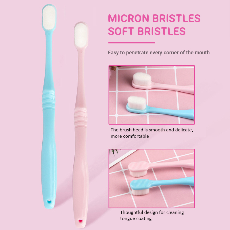 2colors Soft Micro-Nano Manual Toothbrushes Portable Slim Small Head Toothbrush 20000 Bristles Oral Care Ultra-fine Toothbrushes