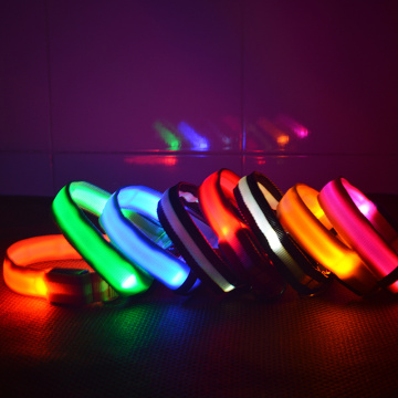 7 Colors Nylon Night Safety LED Dogs Collar Lights Flashing Glow Pet Supplies Dog LED Collars Leash