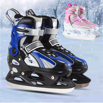 [ Ice Skate Shoes] Inline Ice Skates Shoes for Ice Skating, 4 Size Adjustable, for Adult Kid Children Man Woman, Fun in Winter