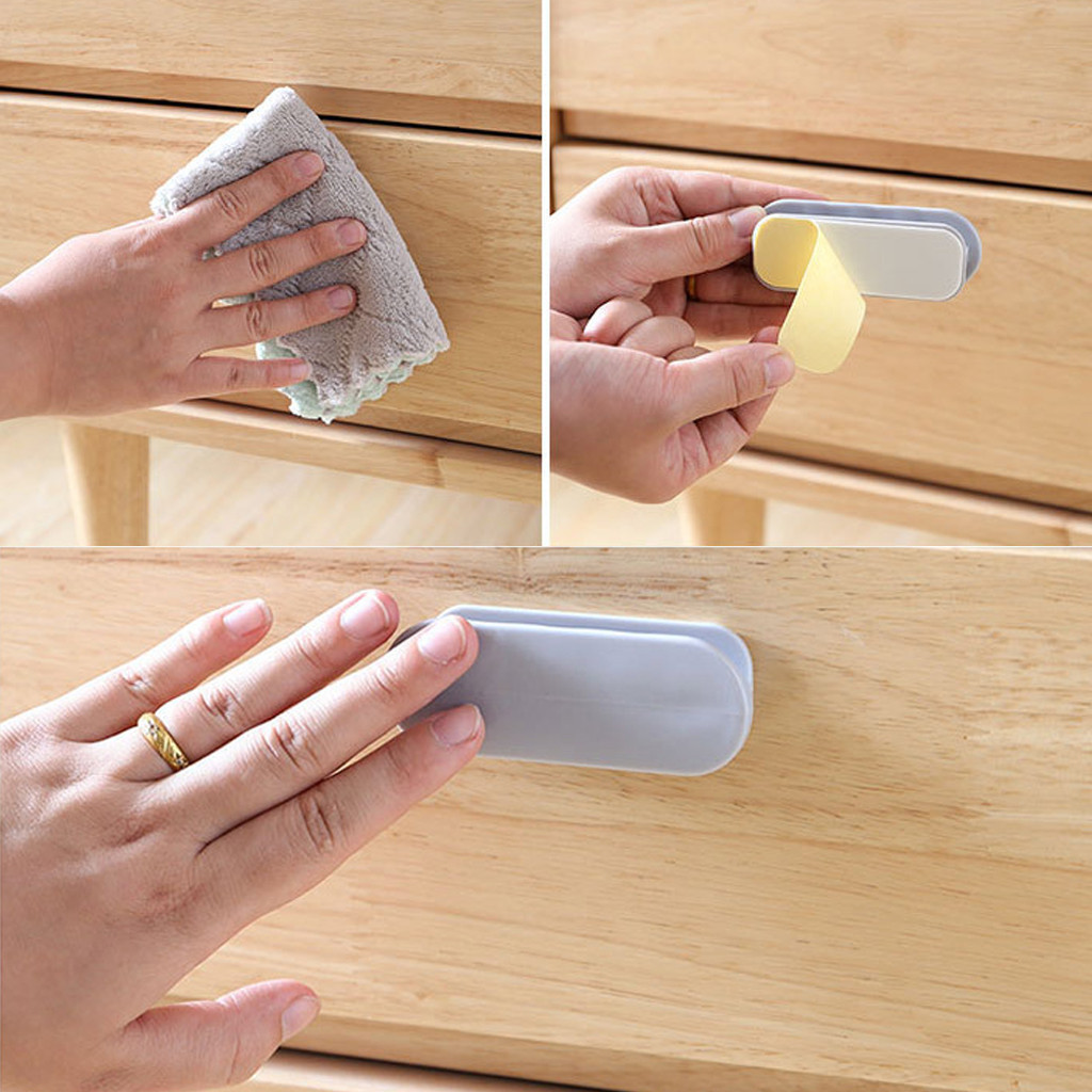 2PCS DIY Home Pasted Door Handle Simple Auxiliary Door And Window Handle Adhesive Home Use Wimdow Interior Drawer Handlebar A40