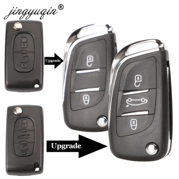 jingyuqin CE0523 Modified Flip Key Shell For Citroen C2 C4 C5 Berlingo Xsara Picasso Peugeot 306 407 807 Partner VA2/HU83 2/3BTN