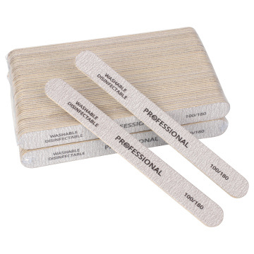 100pcs Professional Nail File Wooden Nail Buffer 100/180 Sanding Pedicure Durable Nail Tool set Double Sided Grey Straight Stick