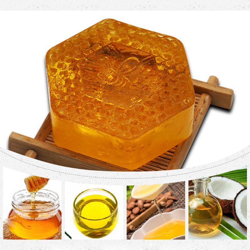 100g Handmade Honey Soap Deep Cleansing Face Whitening Moisturizing Oil-Control Q84B