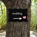 Creative Wooden Blackboard Pendant Ornament DIY Crafts Hanging Tags Pendant Adornment for Xmas Wedding Party (25x20cm)