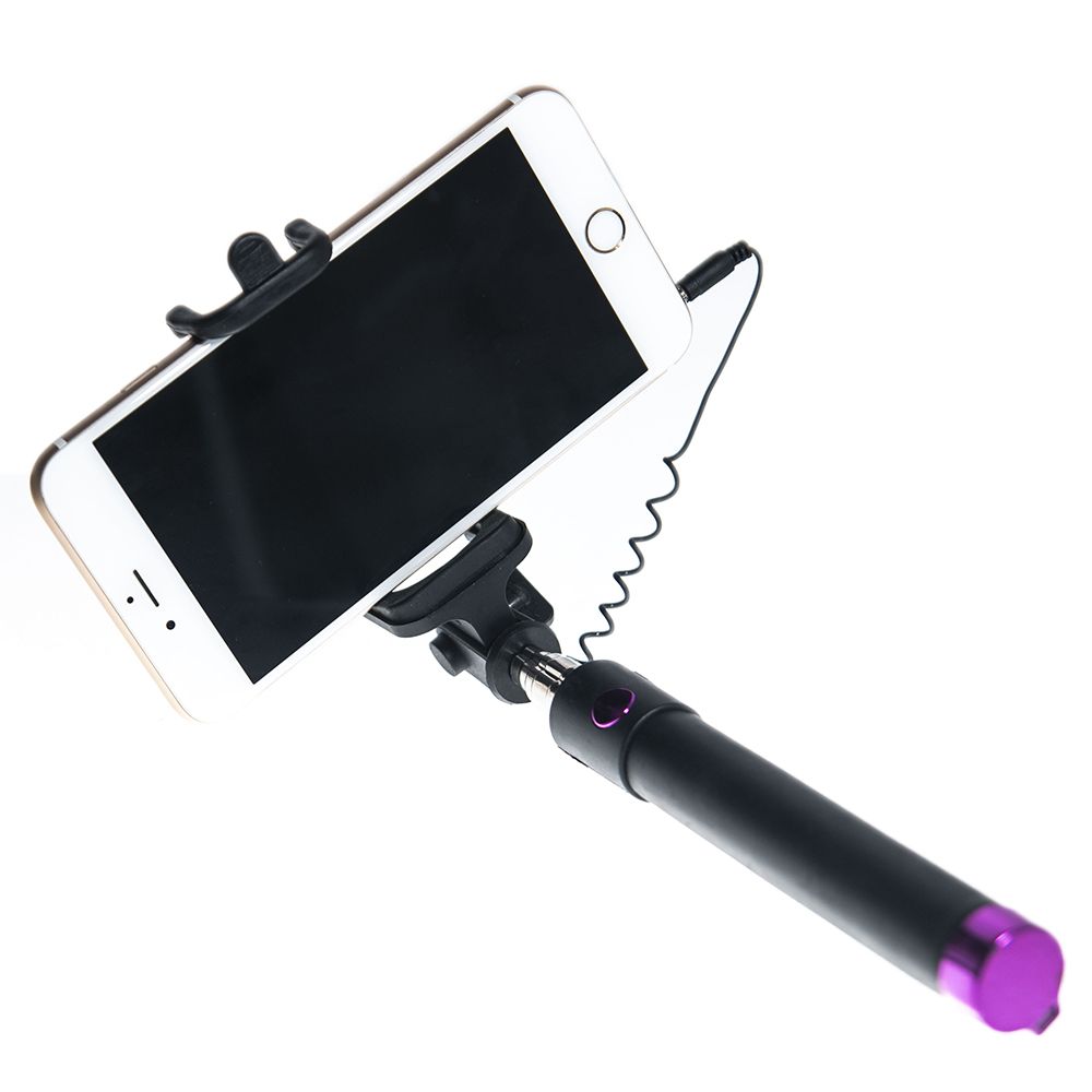 20cm-80cm Selfie Foldable Extendable Telescopic Rod Cable Range Wired Monopod Mobile Phone Holder 3.5mm Jack Selfie Stick