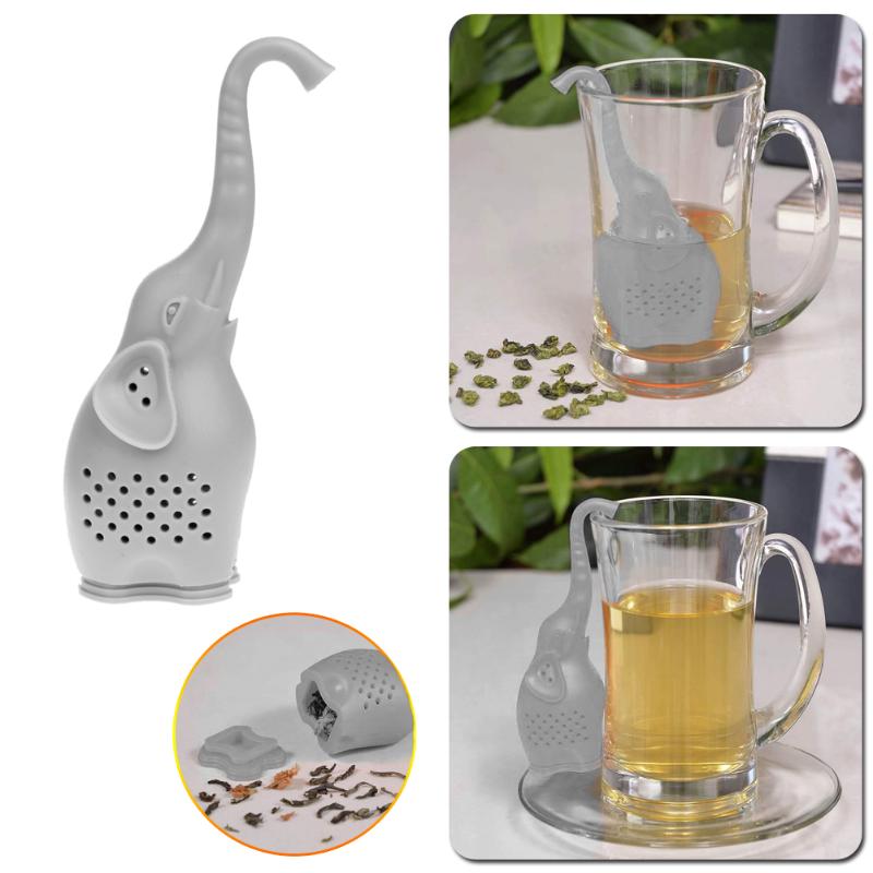 Silicone Elephant Shape Mug Cup Loose Leaf Herb Spiece Filter Tea Infuser