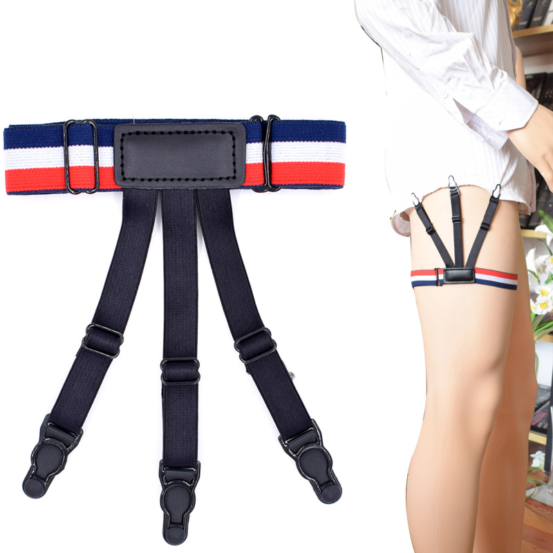 Fashion Shirt Stays Holder Man's Leg Suspenders Fashion Shirt Braces Elastic Uniform Business Strap Shirt Garters 1pair