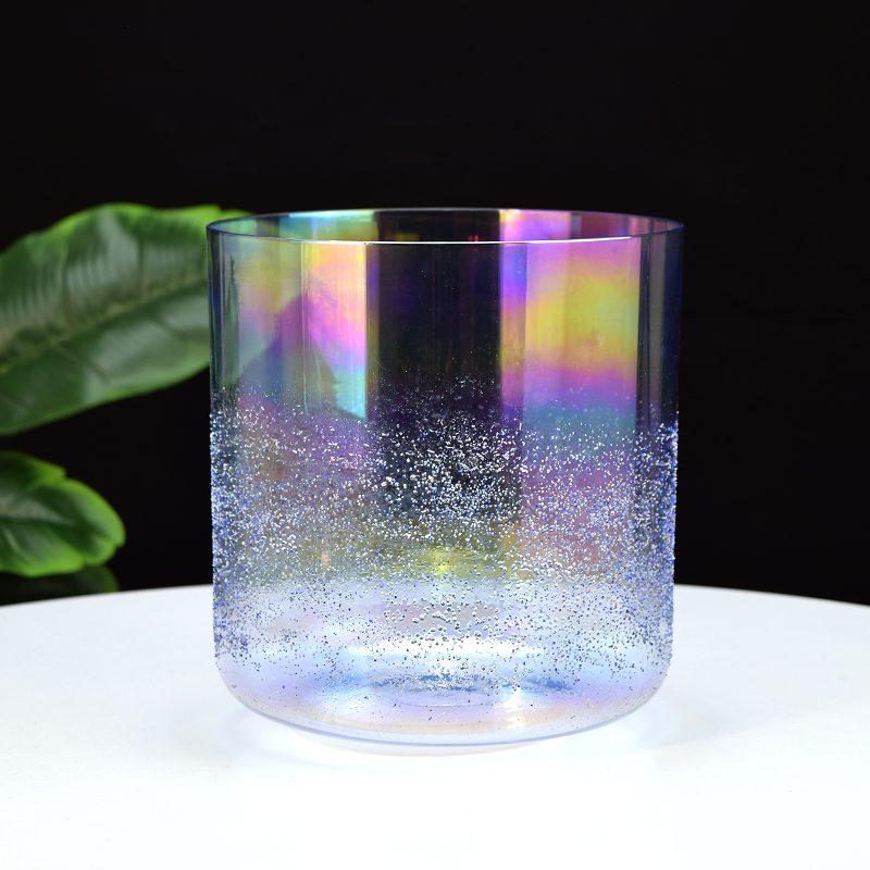 charging crystals with singing bowl