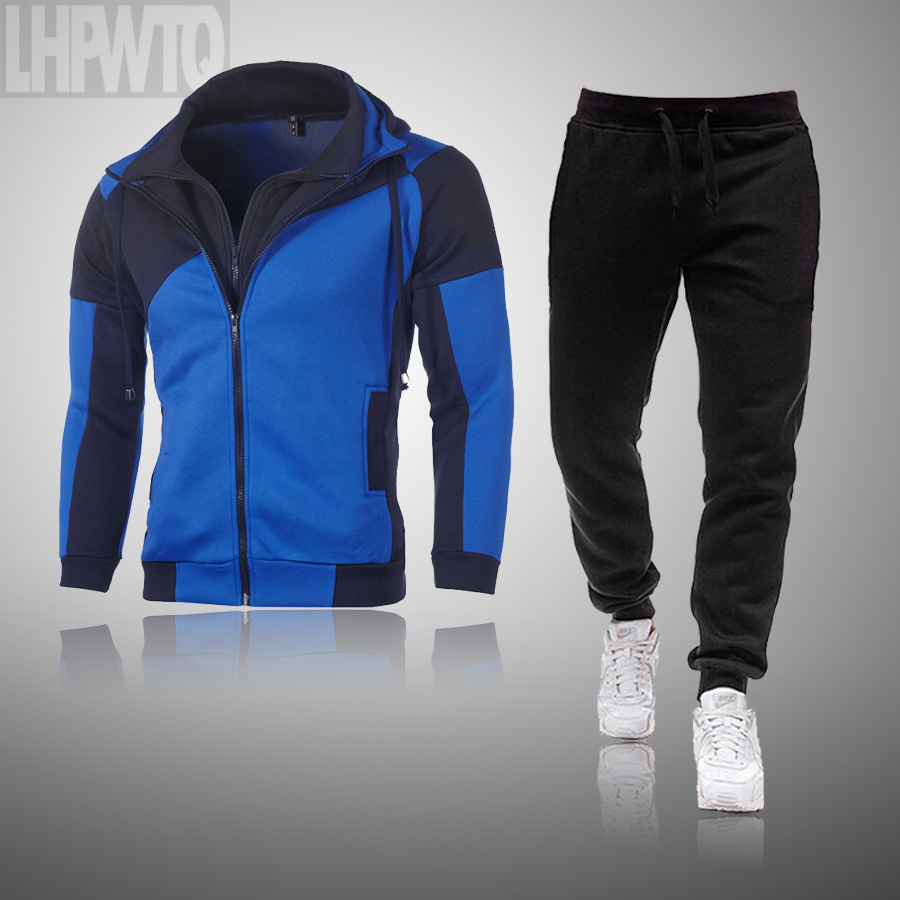 Casual Tracksuit Men 2 Pieces Sets Hooded Sweatshirts Spring Men's Clothes Pullover Hoodies Pants Suit Ropa Hombre Plus Size