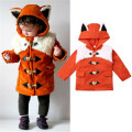 1-6 Years Baby Boys Coats Spring Autumn Toddler Baby Outerwear Foxes Ears Hooded Coats Boys Jacket Orange Warm Kids Jackets Tops