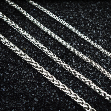 Punk Men Neck Chain 3mm/4mm/5mm/6mm Width Stainless Steel Pop Spiga Wheat Chain Pendant Necklace Link Chain Collier